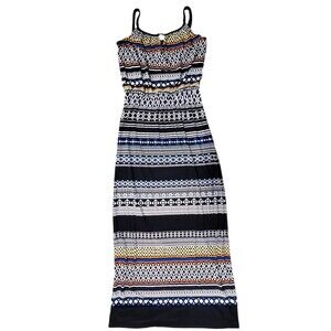 White House Black Market Geometric Colorful Maxi Dress Sz XS